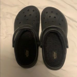 Black fleece crocs
